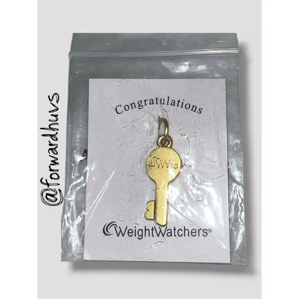Weight Watchers Gold‑Tone Key Charm NOS